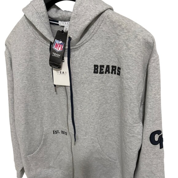 Chicago Bears Full Zip Hooded Sweatshirt Jacket Wome Size XXL Gray Blue - Picture 2 of 7